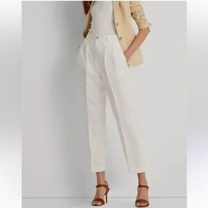 Lauren Ralph Lauren Womens White Straight Leg Cropped Pants Size 16 W